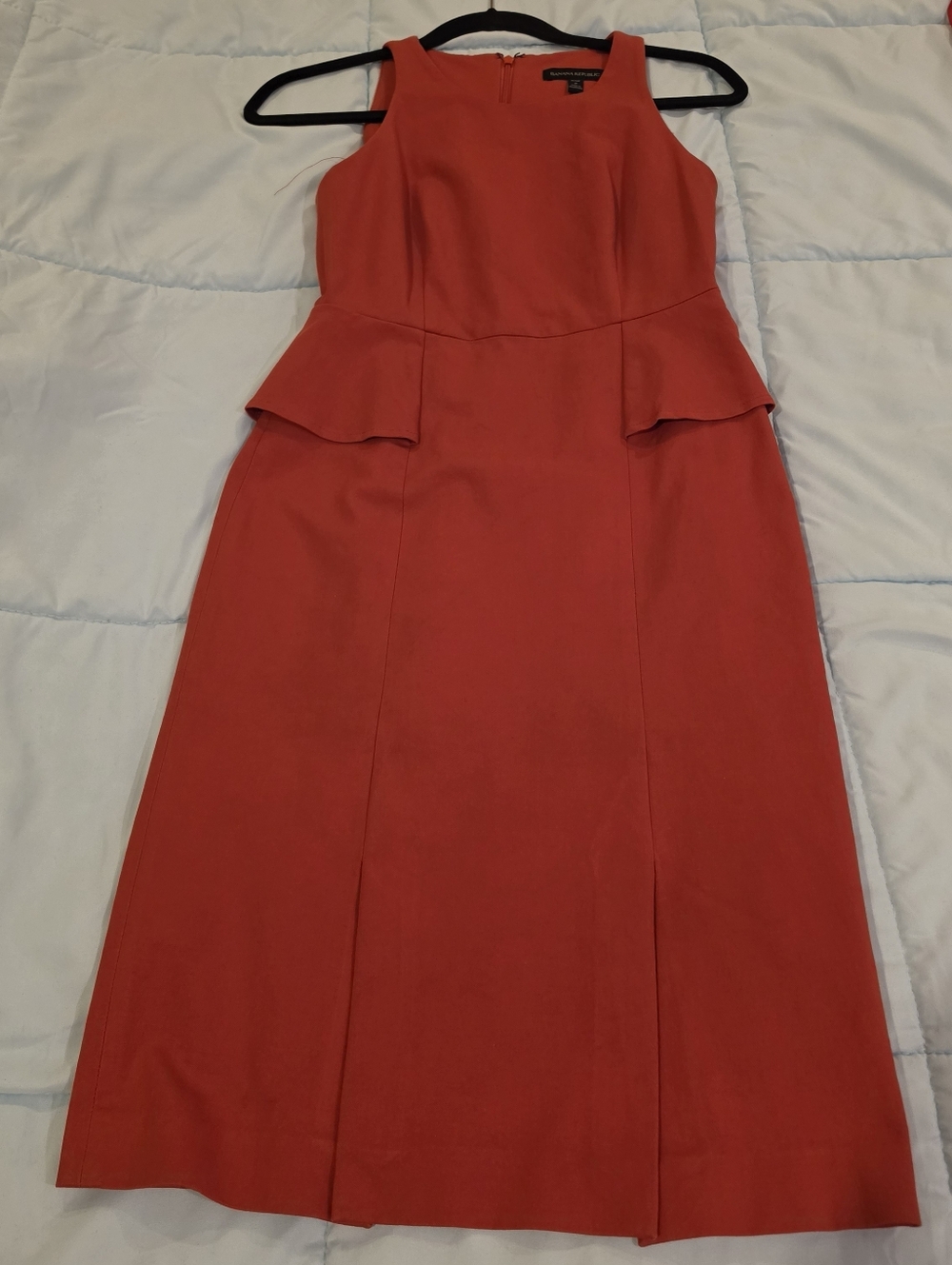 Banana Republic Red Sleeveless Peplum Midi Dress Size 2